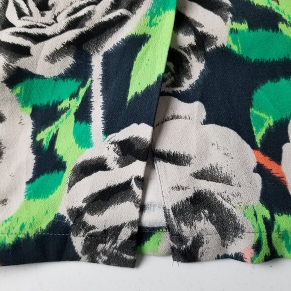 ASOS Size 4 Bright Floral Wiggle Print Short‎ Sleeve Midi Dress Pockets - Picture 7 of 13